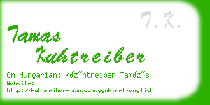 tamas kuhtreiber business card